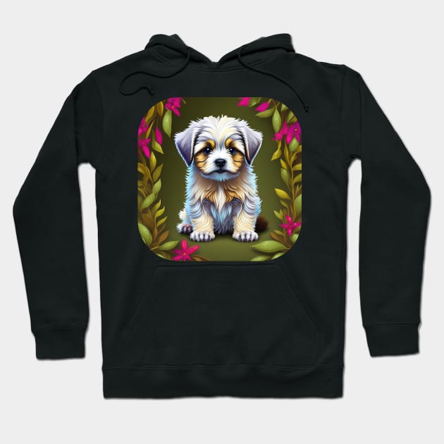 Havanese Puppy with White and Light Brown Markings Hoodie by SymbioticDesign